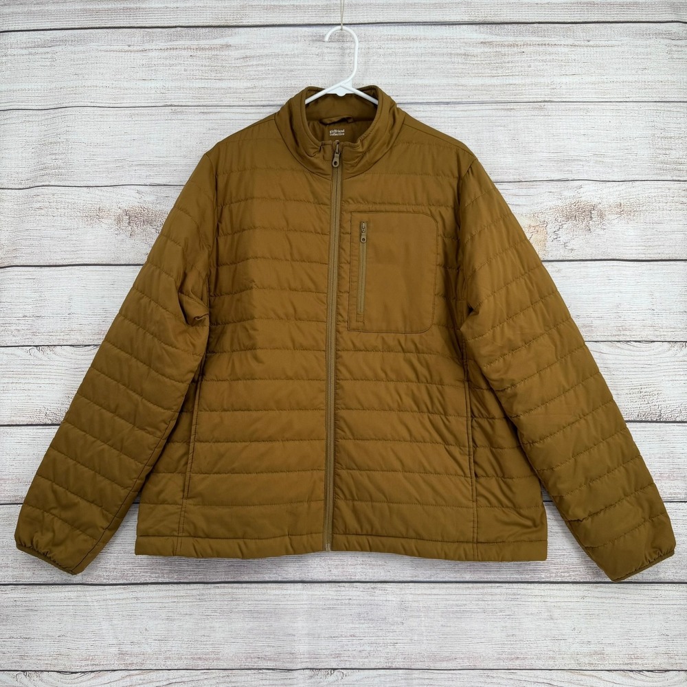 Girlfriend Collective Puffer Jacket Women XXL Brown Quilted Recycled Zip Up